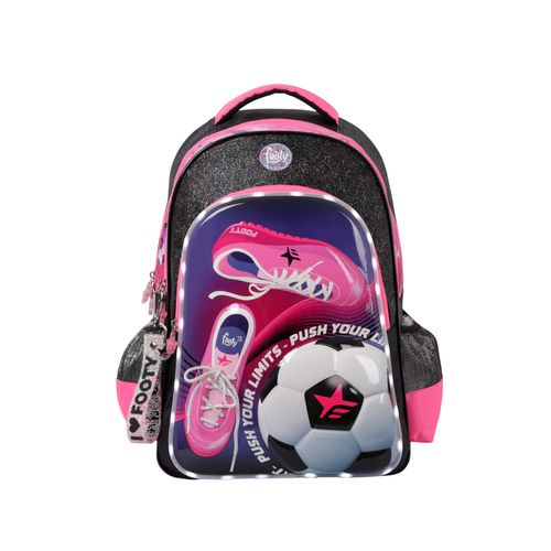 Mochila Espalda 18 Footy Girls Soccer Con Luz Led Color Negro