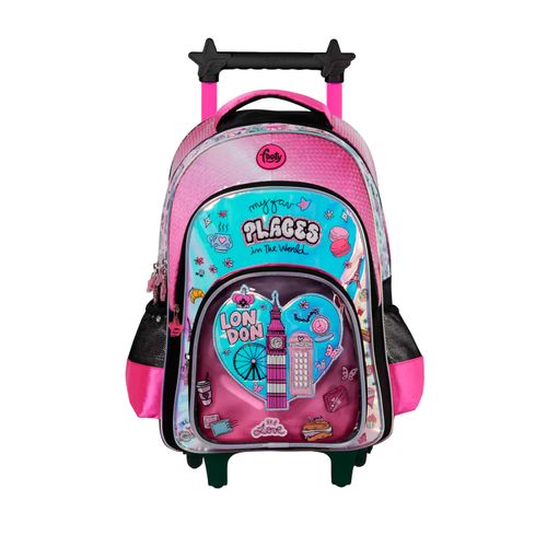 Mochila Carrito 18 Footy I Love London Con Luz Led Color Negro