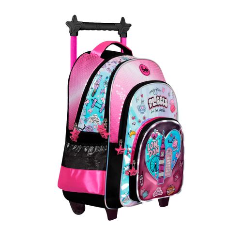 Mochila Carrito 18 Footy I Love London Con Luz Led Color Negro