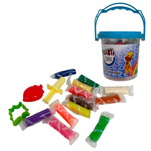 Masa Plastikids Baldecito con 12 Masas y Accesorios Celeste