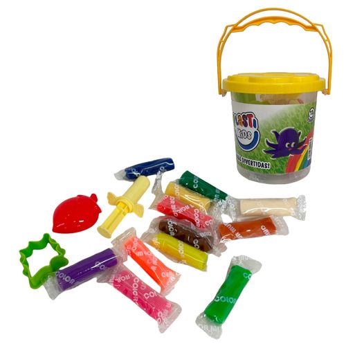 Masas Divertidas Plastikids en Baldecito con 12 Masas y Accesorios Amarillo