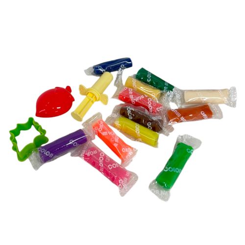 Masas Divertidas Plastikids en Baldecito con 12 Masas y Accesorios Rojo