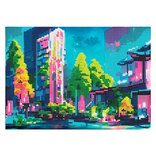 Diamantiny Level Up Cuadros Decorativos con Gemas 3D City Night