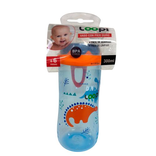 Vaso Loopi con Pico Duro 300ml Dinosaurios