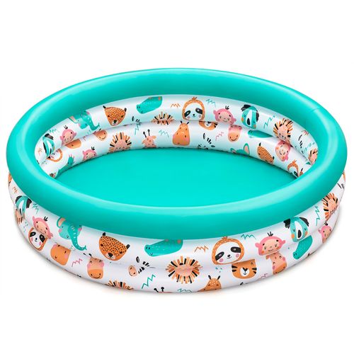 Pileta Inflable 3 Aros Fondo con Animales 100 x 25 Cm.