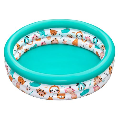 Pileta Inflable 3 Aros Fondo con Animales 100 x 25 Cm.
