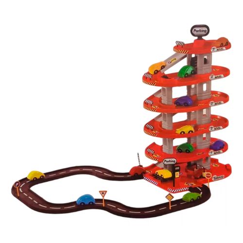 Rondi Garage Parking 5 Niveles Rojo Pista Washcar Ascensor 2 Auto