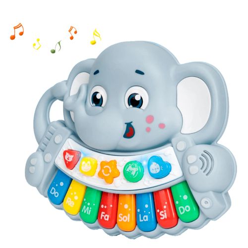 Dolce Bambino Piano Musical Elefante Gris con Luces y Sonidos