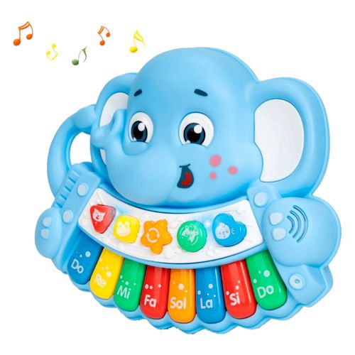 Dolce Bambino Piano Musical Elefante Azul con Luces y Sonidos