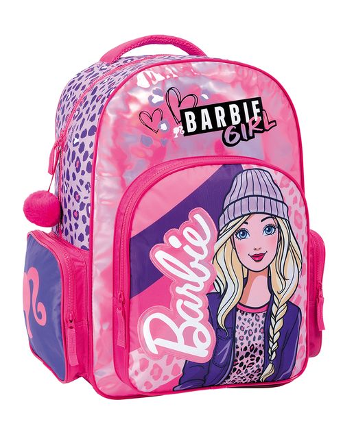 Mochila Barbie Espalda 18 Pulgadas Animal Print Fucsia