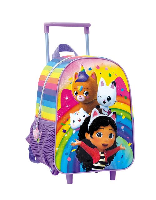 Mochila Gabby Dollhouse Carro 12 Pulgadas Amigos Violeta