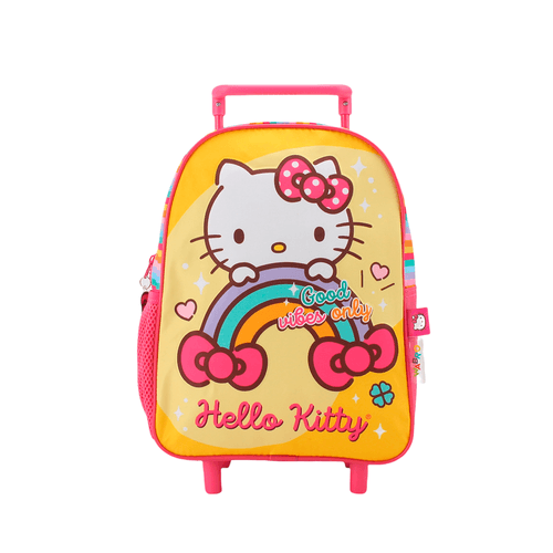 Mochila Hello Kitty Carro 12 Pulgadas Arcoiris Amarilla