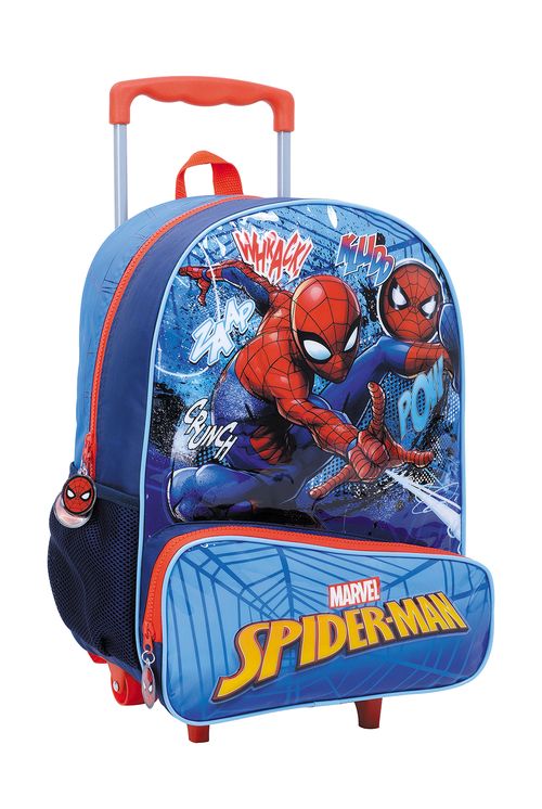 Mochila Spiderman Carro 16 Pulgadas Cómic Azul