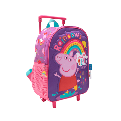 Mochila Peppa Pig Carro 12 Pulgadas Arcoiris Violeta