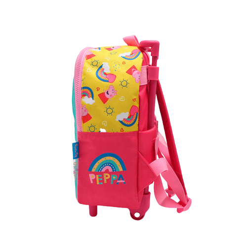Mochila Peppa Pig Carro 12 Pulgadas Arcoiris Aqua
