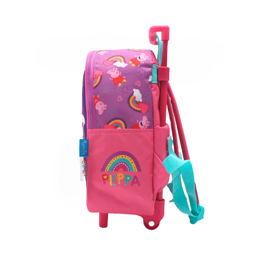 Mochila Peppa Pig Carro 12 Pulgadas Arcoiris Violeta