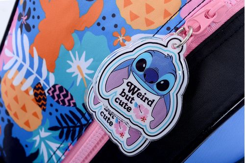 Mochila Stitch Espalda 12 Pulgadas Hawaii Rosa