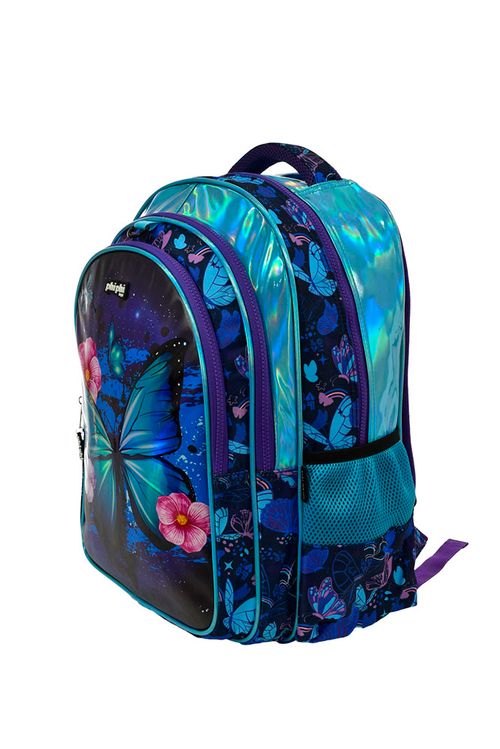 Mochila de Espalda Azul con Mariposas 18 Pulgadas