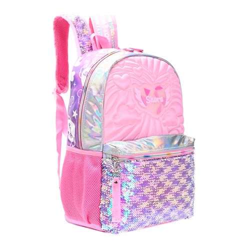 Mochila Espalda Skora Alma Matalasse De 18 pulgadas Color Rosa Con Llavero