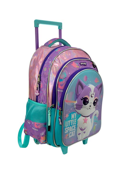 Mochila de Carro Gatito Espacial 18 Pulgadas