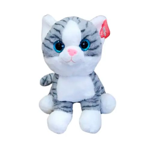 Peluche Gato Sentado 40 cm Gris