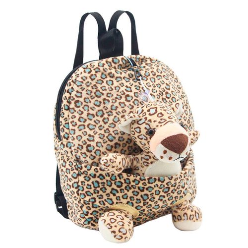 Mochila Espalda 12 Pulgadas Animalitos de Peluche Leopardo