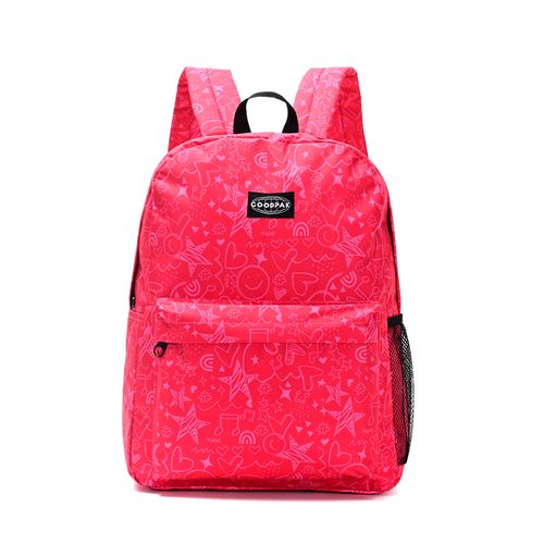 Mochila Espalda Goodpak Print Teen Rosado De 17 Pulgadas