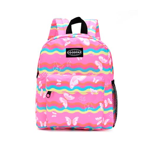 Mochila Espalda Goodpak Print Mariposas Rosa De 12 Pulgadas