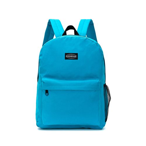 Mochila Espalda Goodpak Turquesa Lisa De 17 Pulgadas