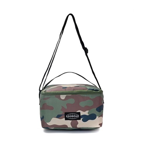 Lunchera Goodpak Print Camuflado Verde Térmica Con Correa Ajustable