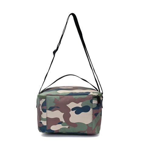 Lunchera Goodpak Print Camuflado Verde Térmica Con Correa Ajustable