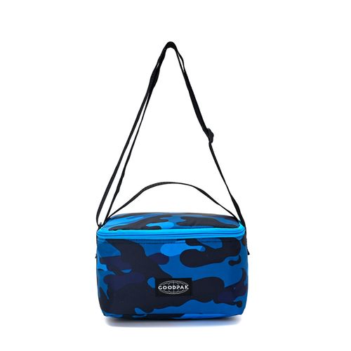 Lunchera Goodpak Print Camuflado Azul Térmica Con Correa Ajustable