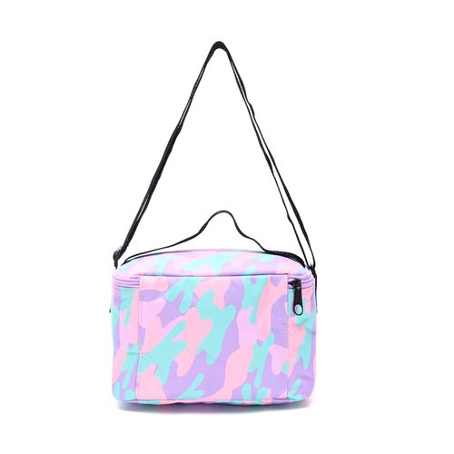Lunchera Goodpak Print Camuflado Pastel Térmica Con Correa Ajustable