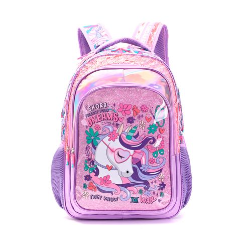 Mochila Espalda Skora Unicornio Dreams De 18 Pulgadas Con Llavero