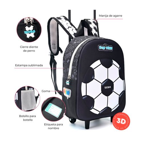 Mochila Carrito Skora Petit Termoformada Fútbol De 12 Pulgadas