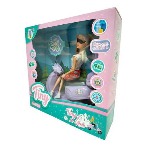 Muñeca Tiny Fantasy y su Moto Remera Sweet