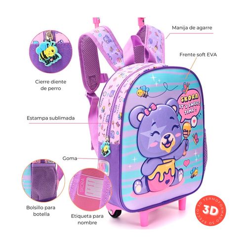 Mochila Carrito Skora Petit Bear De 12 Pulgadas
