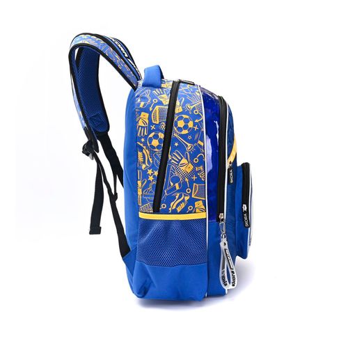 Mochila Espalda Fútbol Azul De 18 Pulgadas Con Luces Y Llavero