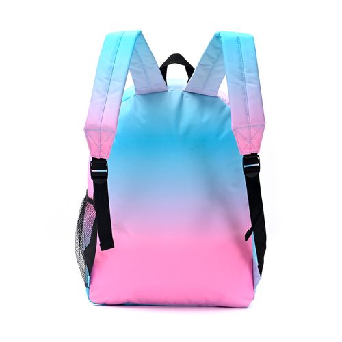 Mochila Espalda Goodpak Print Degrade Celeste Y Rosa De 18 Pulgadas