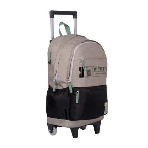 Mochila Carrito Footy Big Kids de 18 pulgadas Gris Y Negro