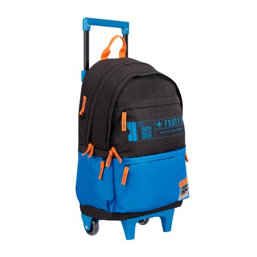 Mochila Carrito Footy Big Kids de 18 pulgadas Azul Y Negro