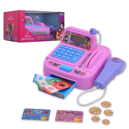 Caja Registradora Disney Princesas con Micrófono, Accesorios y Luces y Sonidos