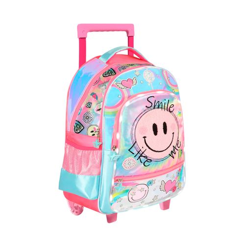 Mochila Carro Footy Smile 18” con Luz Led Rosa