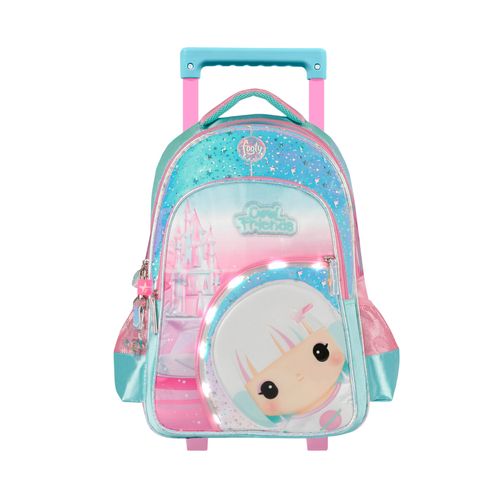 Mochila Carro Footy Cool Friends 18” con Luz Led Aqua