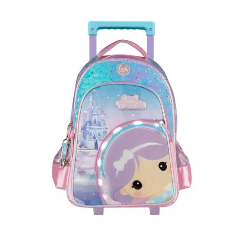 Mochila Carro Footy Cool Friends 18” con Luz Led Lila