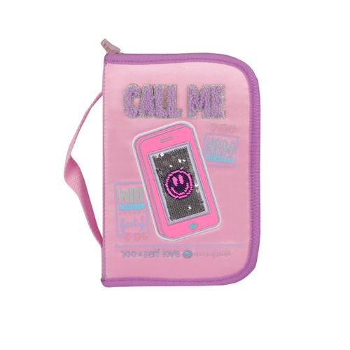 Cartuchera Footy Call Me Desplegable Rosa