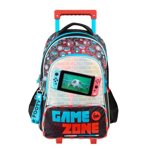 Mochila Carro Footy Game Zone 18” con Luz Led Rojo