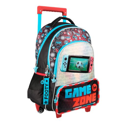 Mochila Carro Footy Game Zone 18” con Luz Led Rojo
