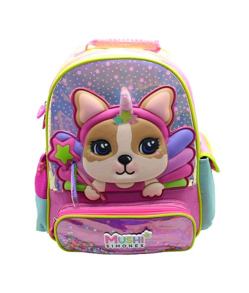 Mochila Escolar Simones Mushi Star De 16 Pulgadas Color Aqua