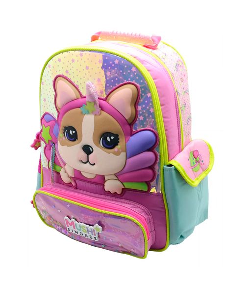 Mochila Escolar Simones Mushi Star De 16 Pulgadas Color Aqua
